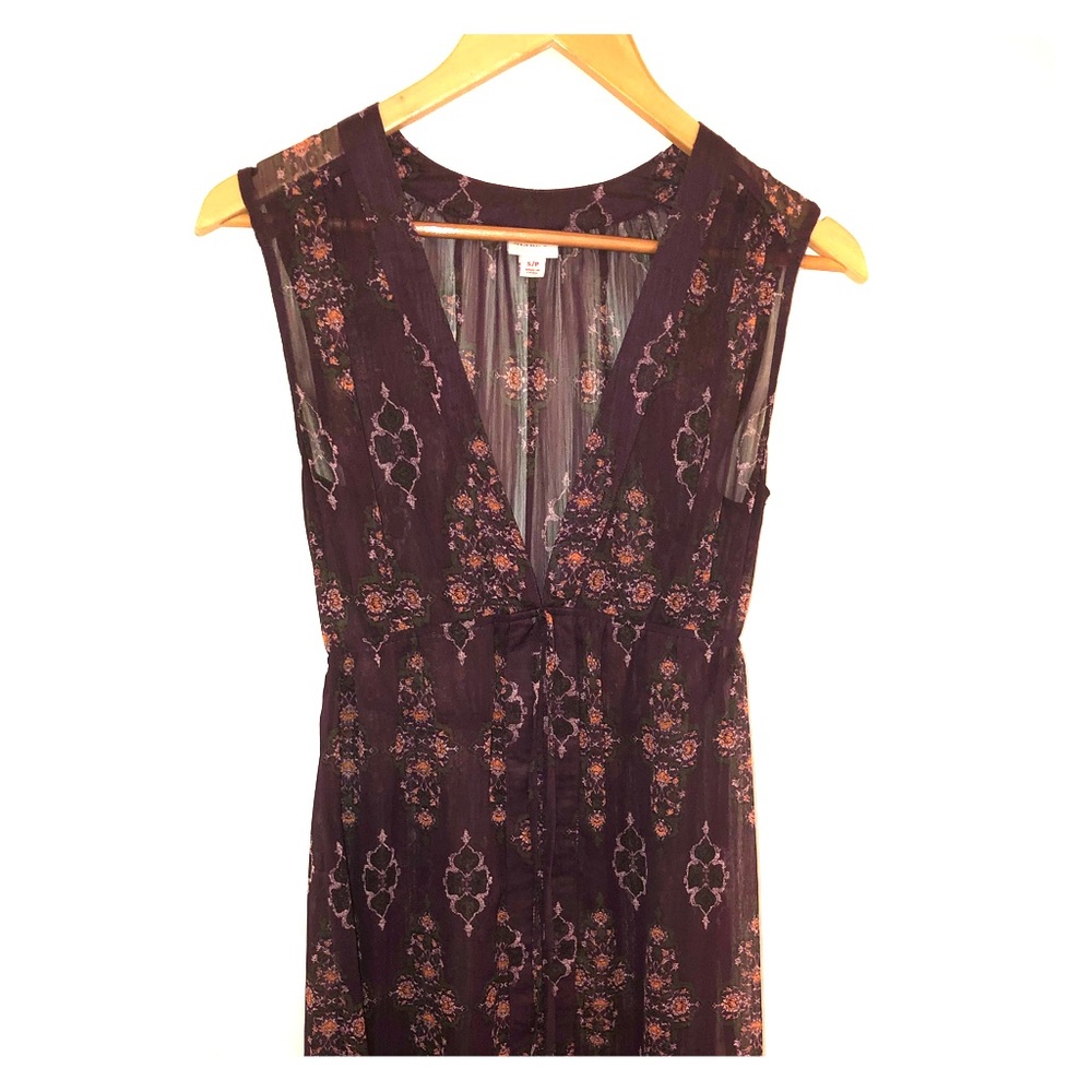 Merona Floral Purple Sheer Dress